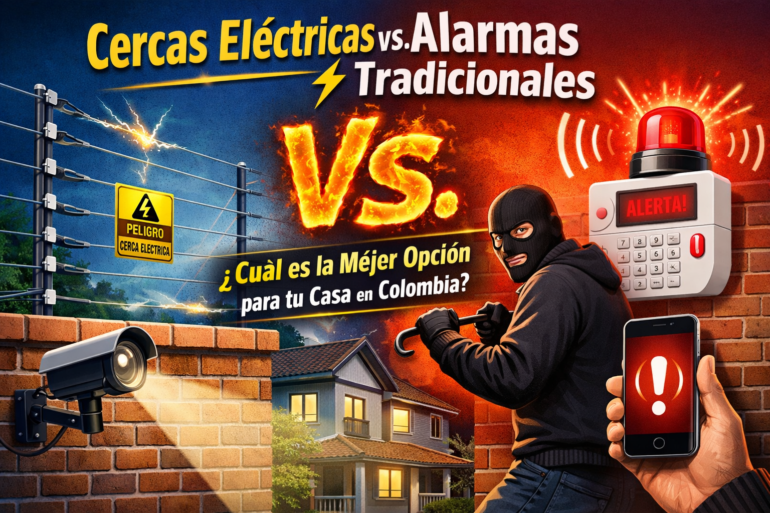 Lee más sobre el artículo Cercas Eléctricas vs. Alarmas Tradicionales: ¿Cuál es la Mejor Opción para tu Casa en Colombia?